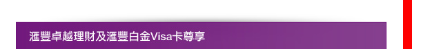 匯豐卓越理財及白金Visa卡專享