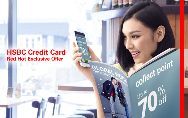 HSBC Credit Card Red Hot Exclusive Offer collect point UP tp 70% off