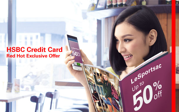 HSBC Credit Card Red Hot Exclusive Offer LeSportsac Up to 50% off