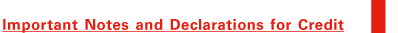 Important Notes and Declarations for Credit 