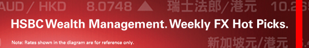HSBC Wealth Management. Weekly FX Hot Picks.
Note: Rates shown in the diagram are for reference only.
