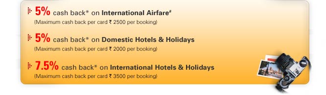 5 percent International Airfare, Domestic Hotels & Holidays, 10 percent International Hotels & Holidays