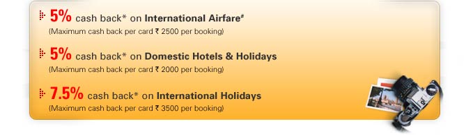 5 percent International Airfare, Domestic Hotels & Holidays, 10 percent International Hotels & Holidays