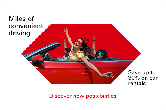 Miles of convenient driving Save up to 30% on car rentals