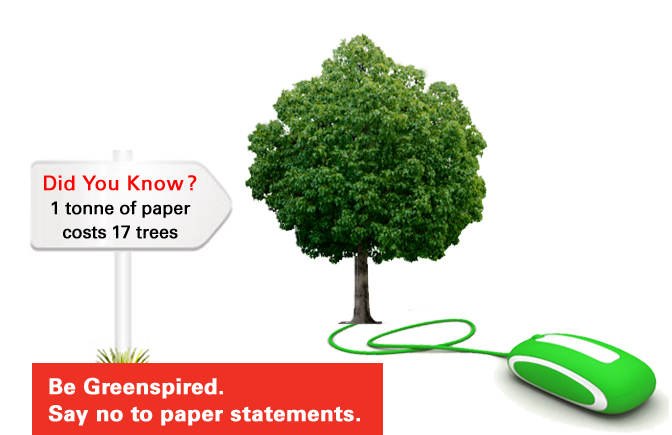 Did You Know 1 tonne of paper costs 17 trees Be Greenspired. Say no to paper statements.