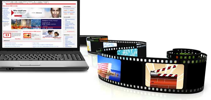 Log on to HSBC’s Internet Banking and get 3 
Online Hindi movie download vouchers FREE#! 