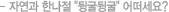 자연과 한나절 "뒹굴뒹굴" 어떠세요?
