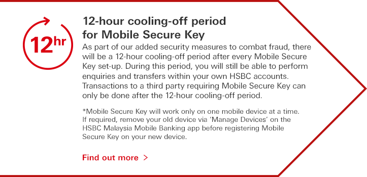 12-hour cooling-off period for Mobile Secure Key