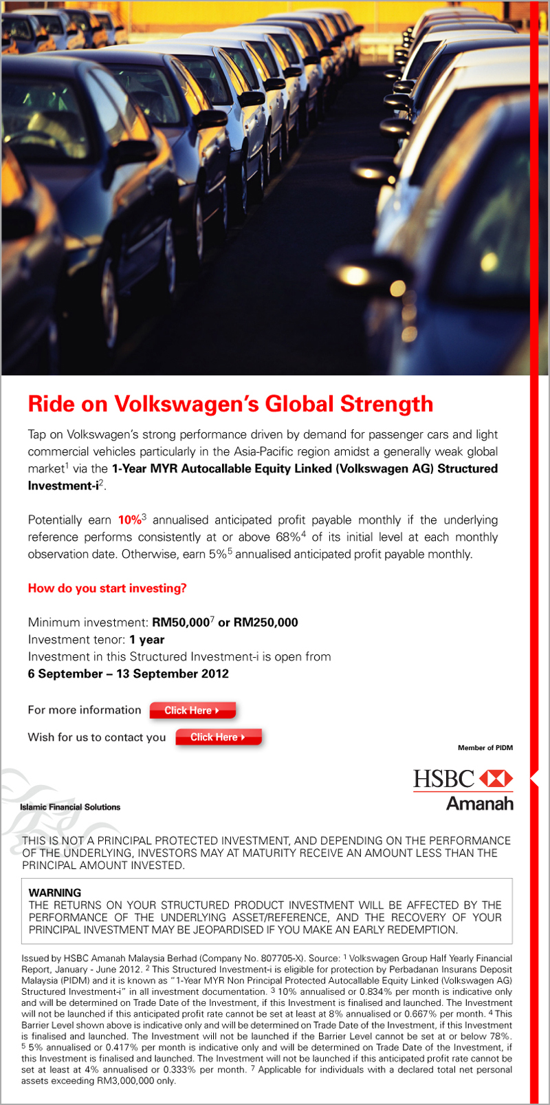 1-Year MYR Autocallable Equity Linked (Volkswagen AG) Structured Investment-i