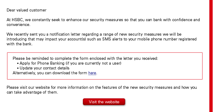 Reminder: Transaction security measures update
