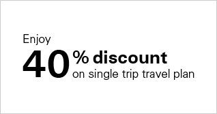 Enjoy 40% discount on single trip travel plan
