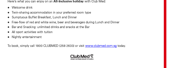 Here's what you can enjoy on an All-Inclusive holiday with Club Med