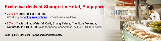 Exclusive deals at Shangri-La Hotel, Singapore